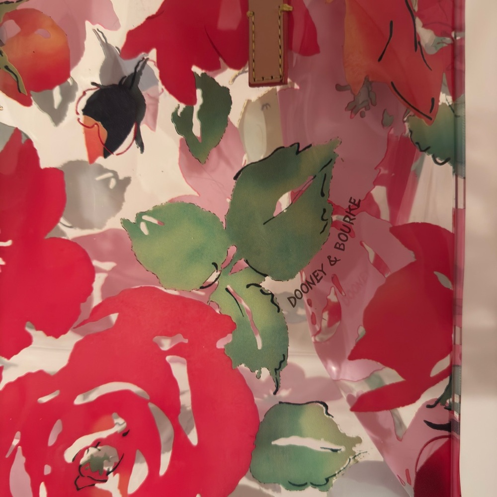 Dooney & Bourke Red Floral Transparent Tote - Picture 2 of 9